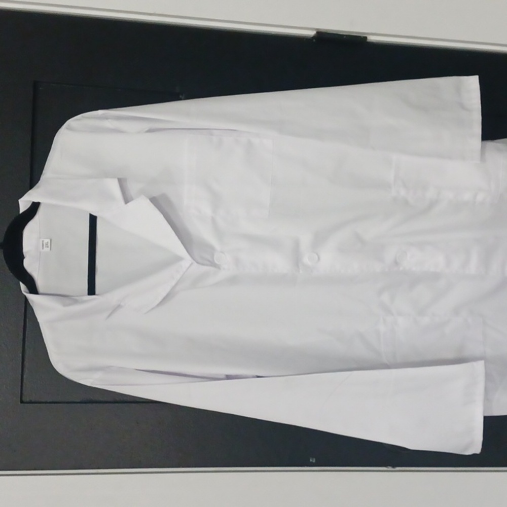 VOGRYE Professional Lab Coat for Men Women Long Sleeve, White, Unisex